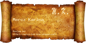 Mercz Karina névjegykártya